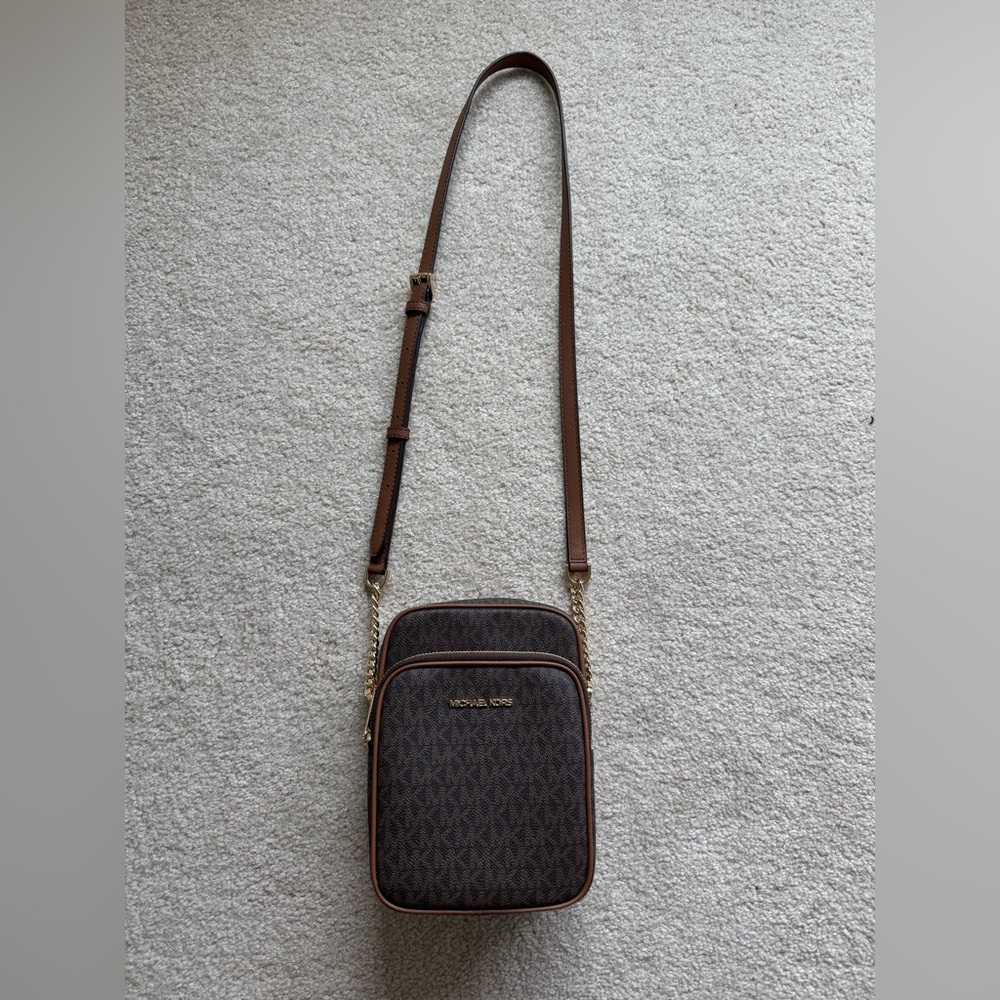 Michael Kors Brown Messenger Bag with Signature Monogram